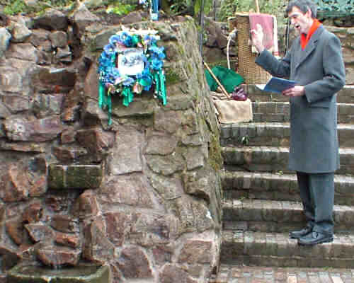 Rev. John Barr blessing the waters at St Ann's Well