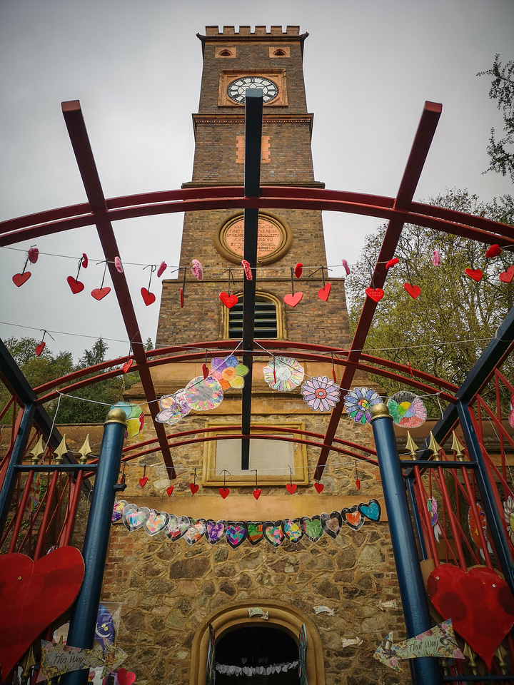 Clock Tower dressed for May Day held by Malvern Spa Association Photograph courtesy of Jan Sedlacek @Digitlight