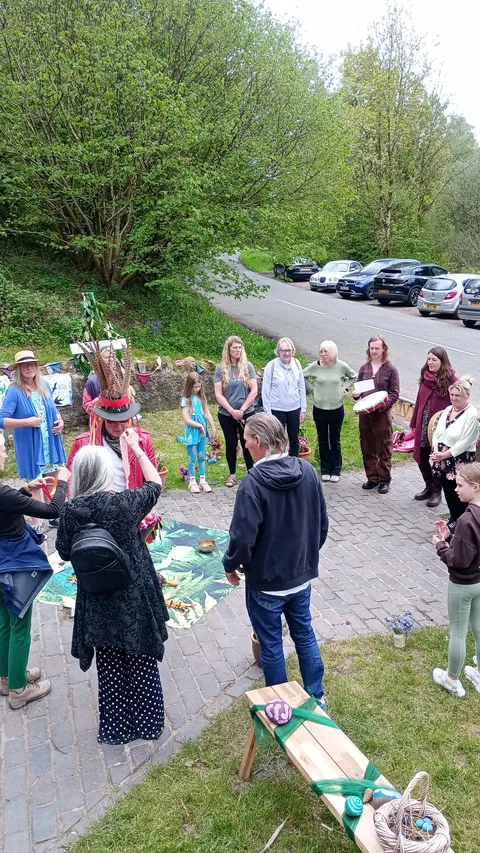 Group gather for Hayslad Blessing