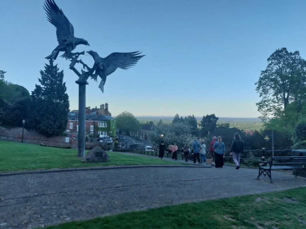 Group travelling through Rose Bank Gardens to celebrate Malvhina