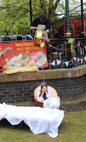 Demonstration of the Water Cure - receiving the dousing